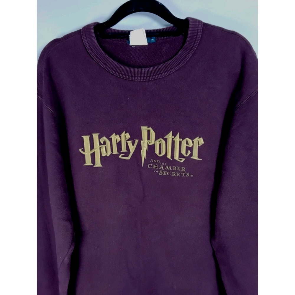 Harry Potter Chamber Of Secrets Sweatshirt Bossini Size XL Burgundy Gold - Picture 2 of 5